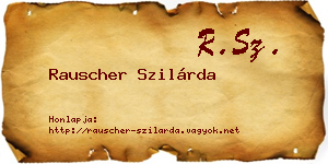 Rauscher Szilárda névjegykártya